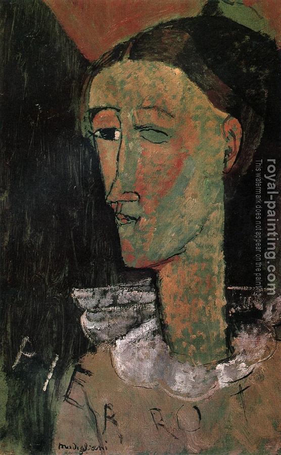 Amedeo Modigliani : Pierrot (Self Portrait as Pierrot)